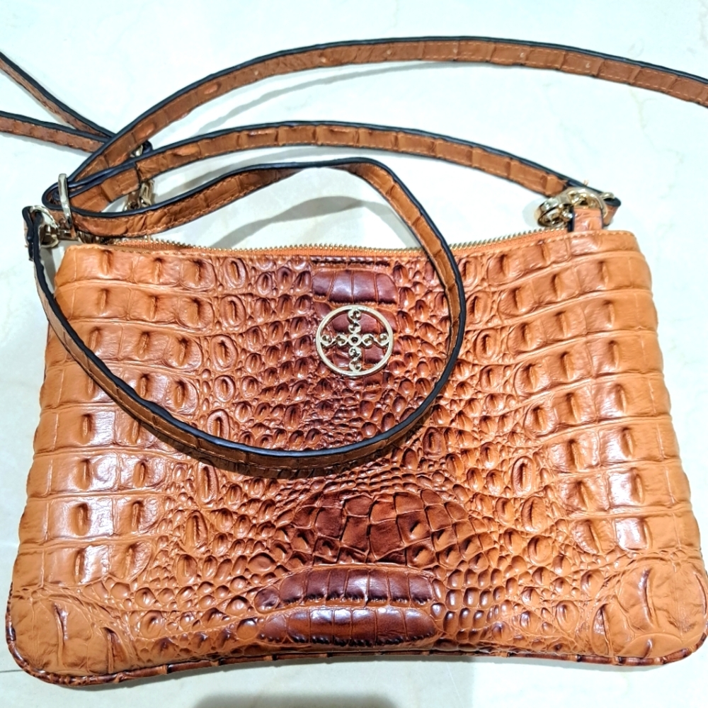 Stauer Tan and Brown crossbody purse.